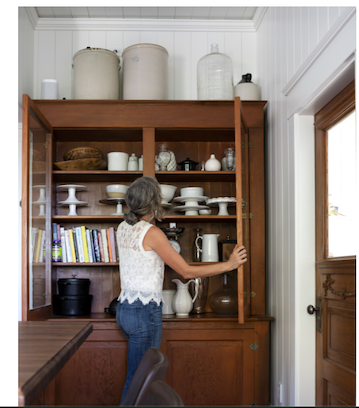 Cabinet with glassware inside