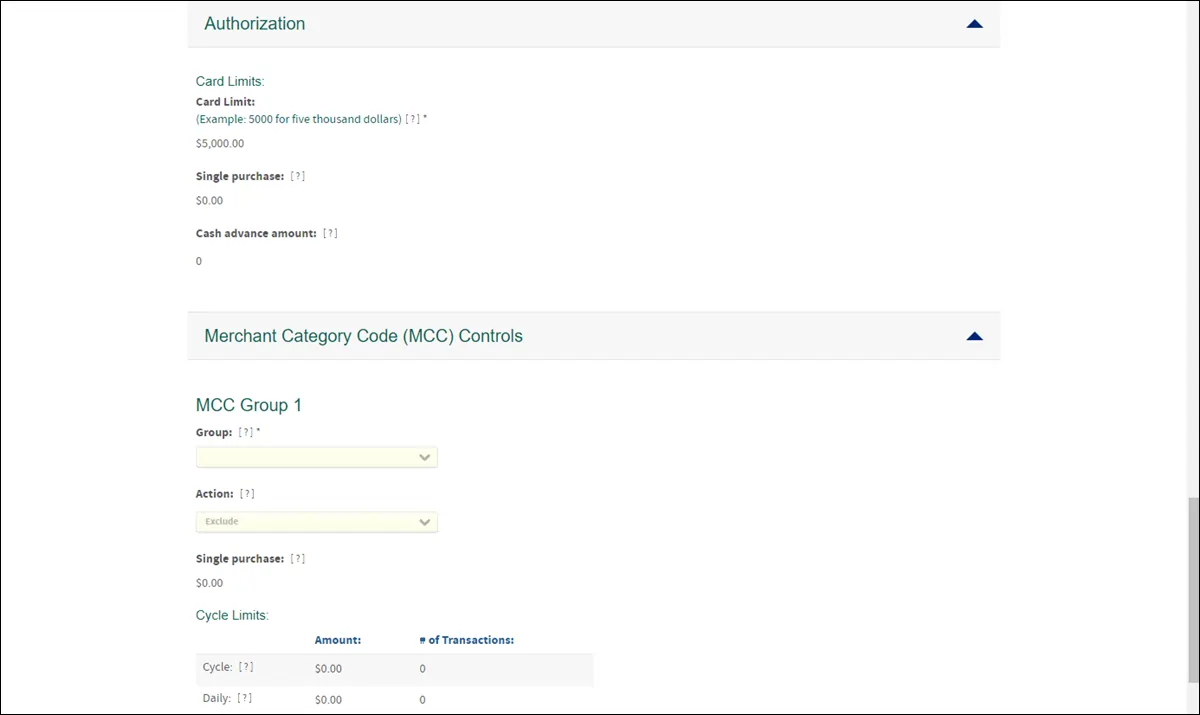 Account management details continued - under accounts in top navigation