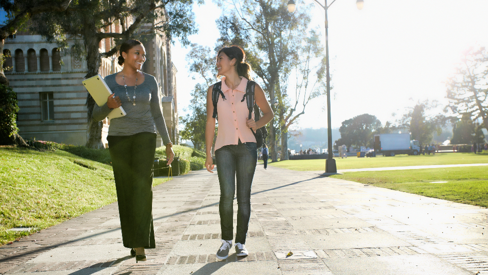 Students walking