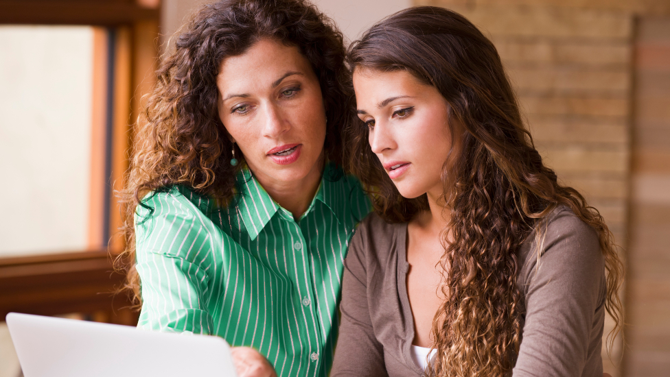mother and daughter applying for a loan