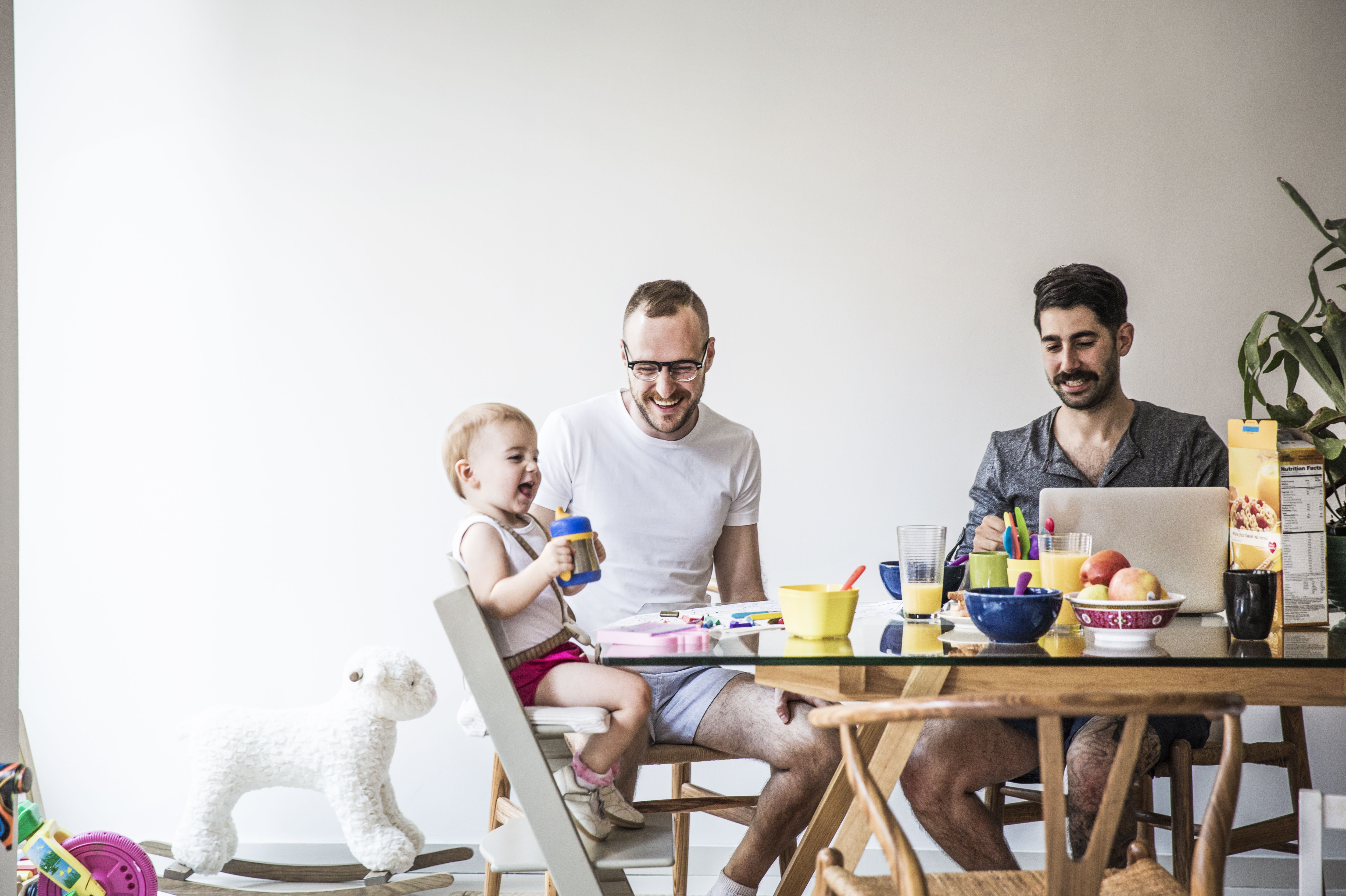 a family enjoying breakfast