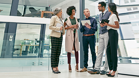 Group of people talking 