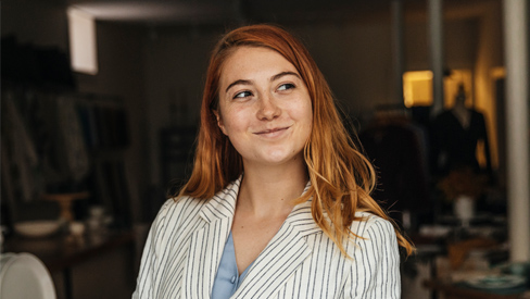 Woman smiling