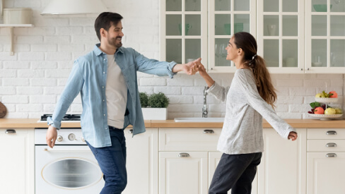 Man and woman dancing