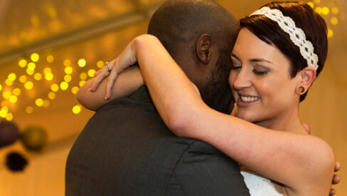 Couple dancing at their wedding