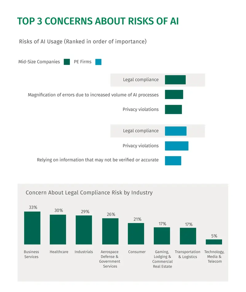 Chart displaying top 3 concerns about risks of AI