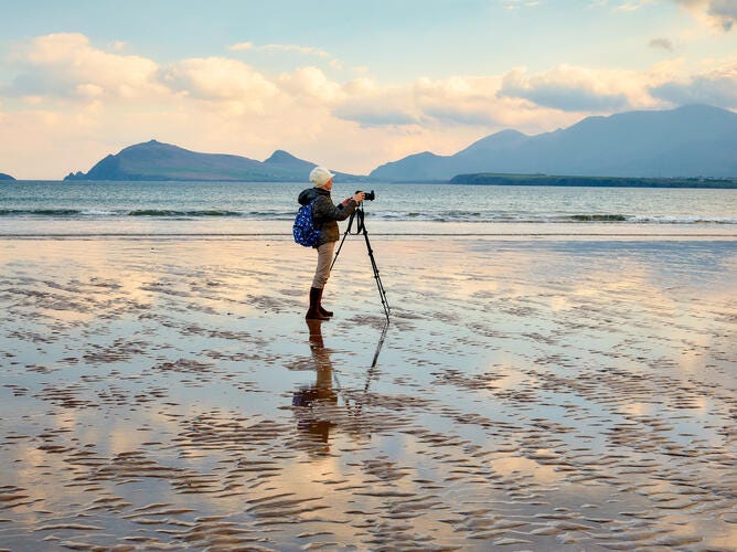 Taking photo on beach