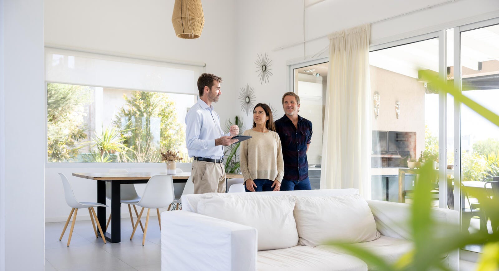 Couple touring a home
