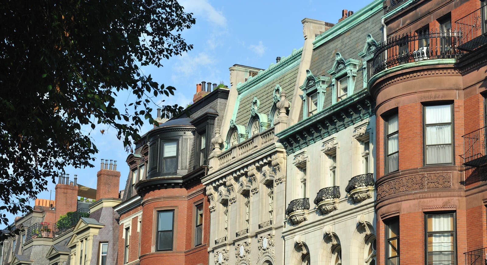 Historic homes on Commonwealth Avenue, Boston, Massachusetts