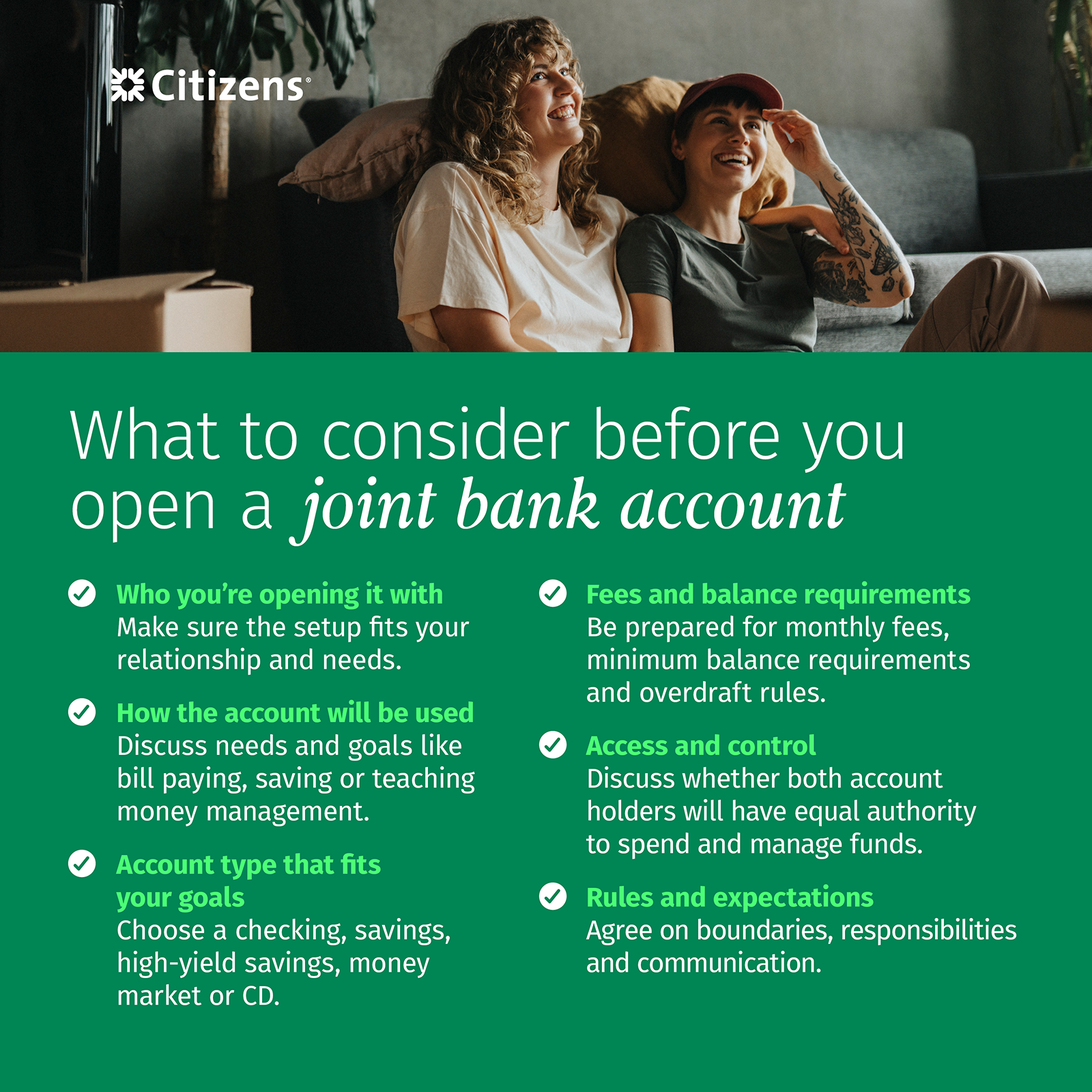 What to concider before you open a joint bank account.