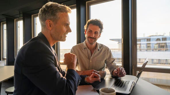 Two men in business meeting