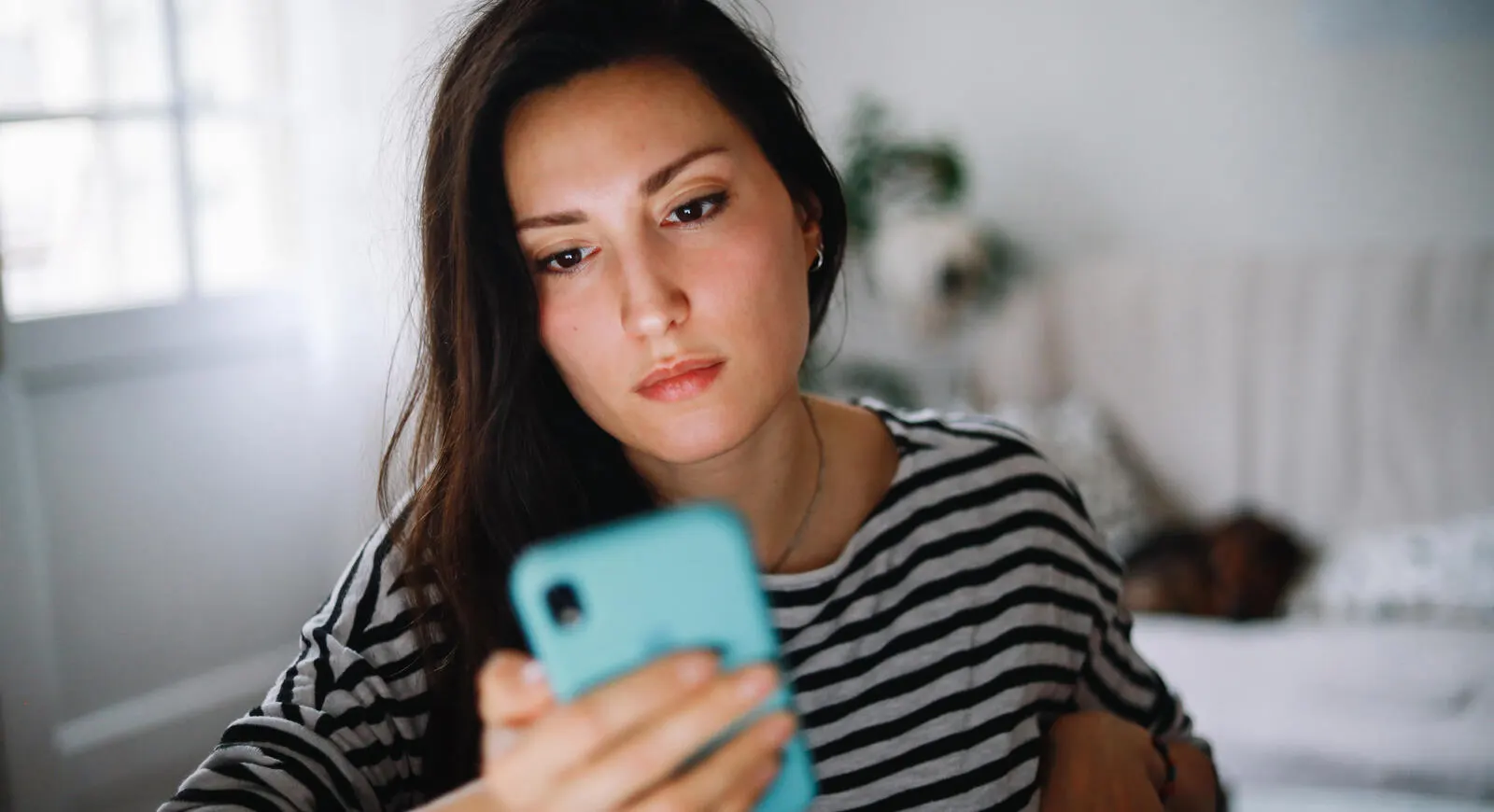 Woman looking at phone