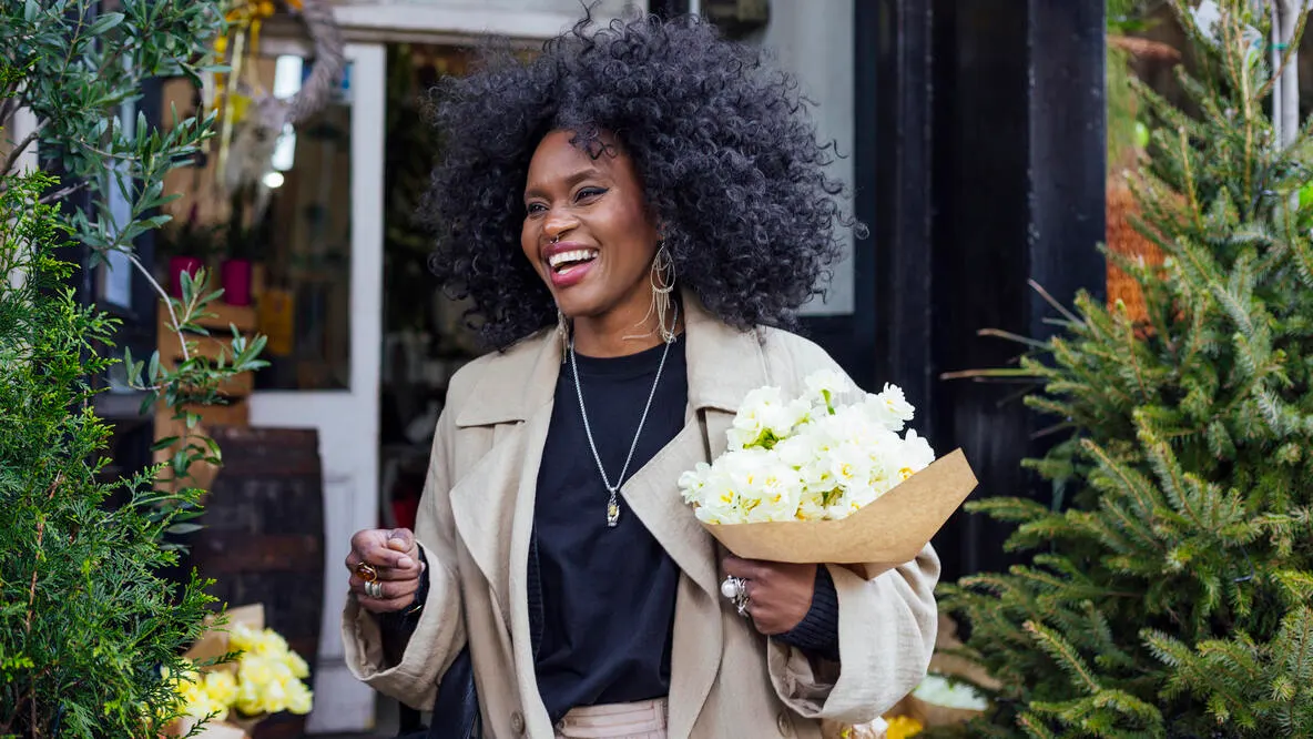 woman shopping at a florist