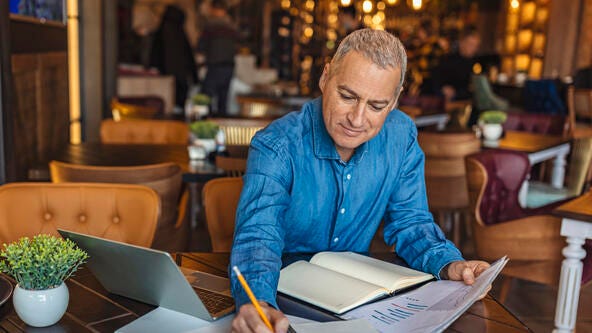 Man at desk working