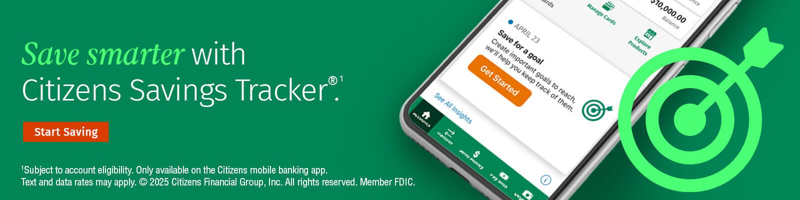 Save smarter with Citizens Savings Tracker&reg; tool - Start saving