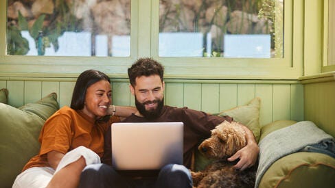 Man and woman on couch