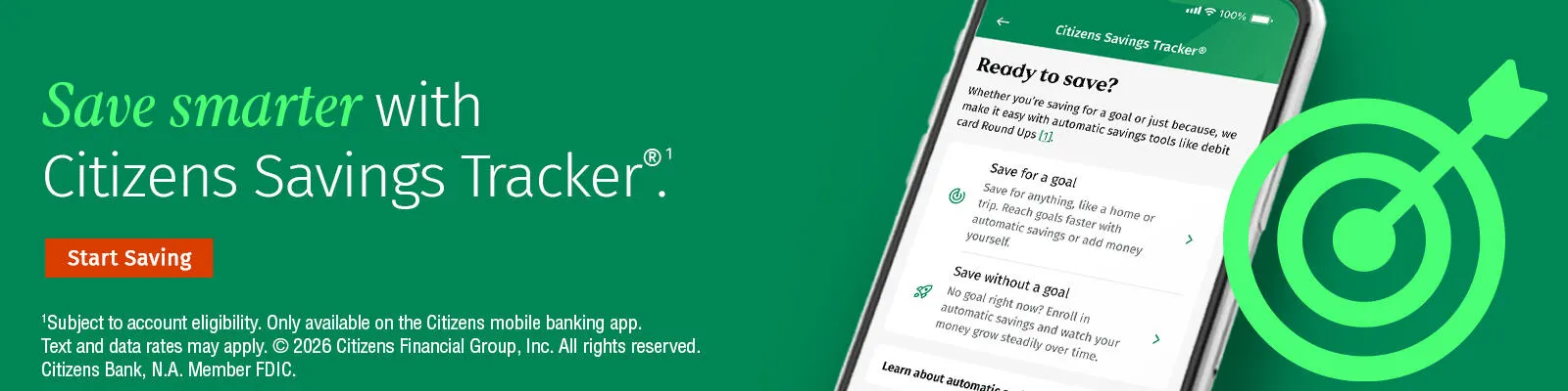 Citizens Savings Tracker. Start Saving.