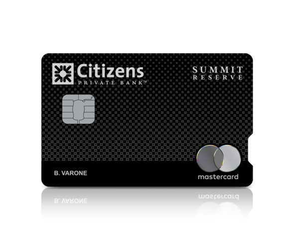 Private Bank Summit Reserve Mastercard, front view